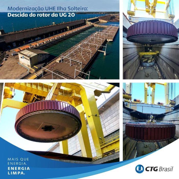 Descent of GU20 rotor of Ilha Solteira HPP