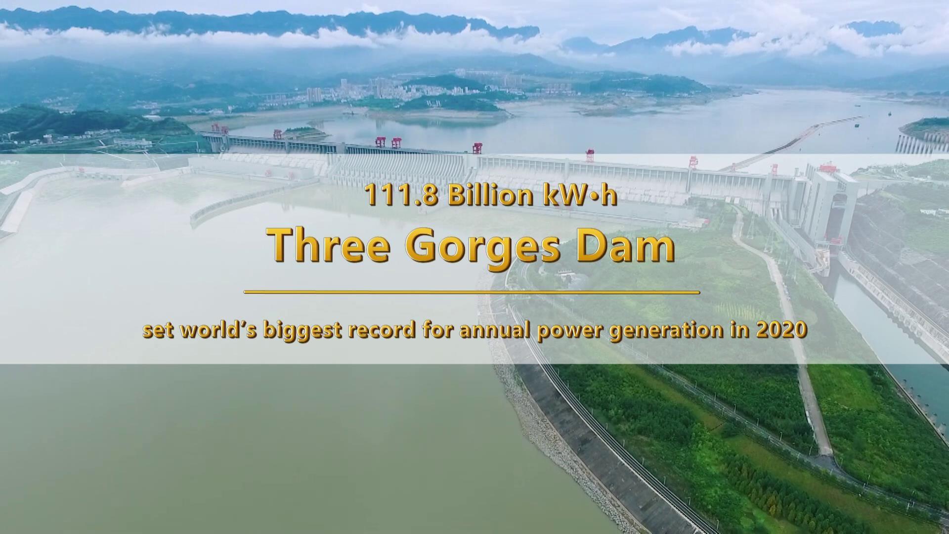 Three Gorges Dam set world record for annual power generation in 2020