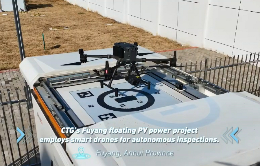 Smart drones used for patrol inspection at CTG's Fuyang floating PV power project