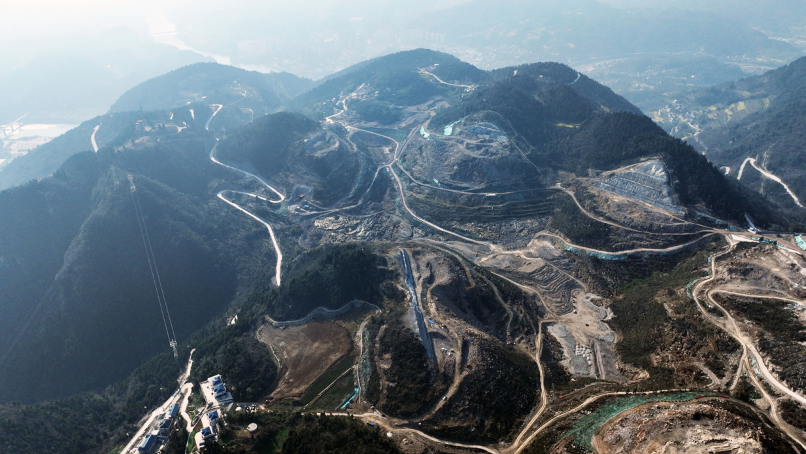 Construction of the Changyang pumped storage hydropower station is in full swing