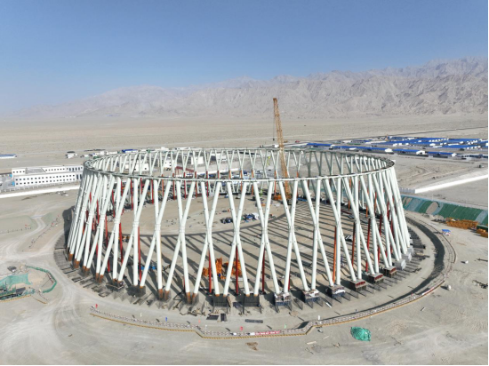 Key progress achieved in cooling tower construction at CTG's Ruoqiang New Energy Base